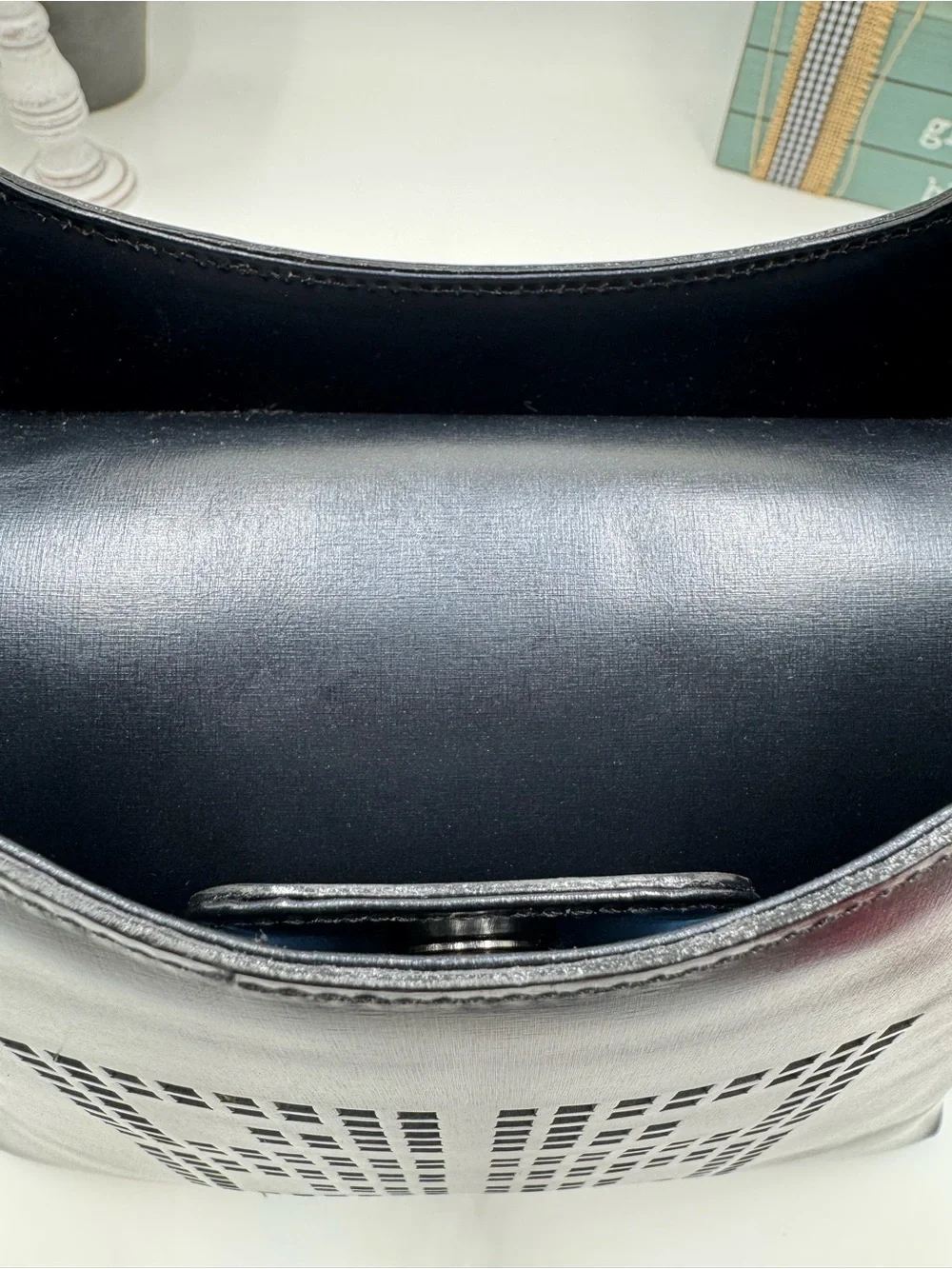 Givenchy Perforated 4G Logo Leather Shoulder Bag Tote Black/Blue